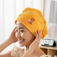 thumbnail image 6 of vnanda Dry Hair Hat Soft Hair Towel Twist Quick Drying Water Absorbent Buckle Design Embroidery Solid Color Secure Fit Hair Wrap Hair Drying Towel, 6 of 8