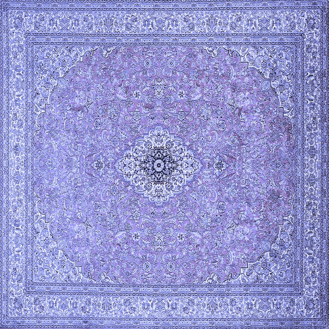 Ahgly Company Indoor Square Medallion Blue Traditional Area Rugs, 4 ...