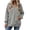 Gray——Hoodie, variant on Women's Oversized Sweatshirts Snap Button Henley Neck Fashion Pullover Long Sleeve Thermal Tops Wine M