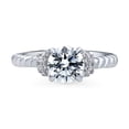 thumbnail image 2 of BERRICLE Sterling Silver Woven Wedding Engagement Rings 1.25 Carat Cubic Zirconia CZ Solitaire Ring for Women, Rhodium Plated Size 5, 2 of 9