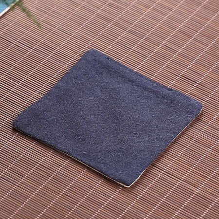 suxuMhao Fabric Coasters, 3.94×3.94 Inches Dark Blue, 6 Pieces Square Drink Coasters, Linen-Cotton Tea Cup Mat, Cloth Coasters, Heat Insulated and Absorbent, Suitable for Home and Kitchen Use