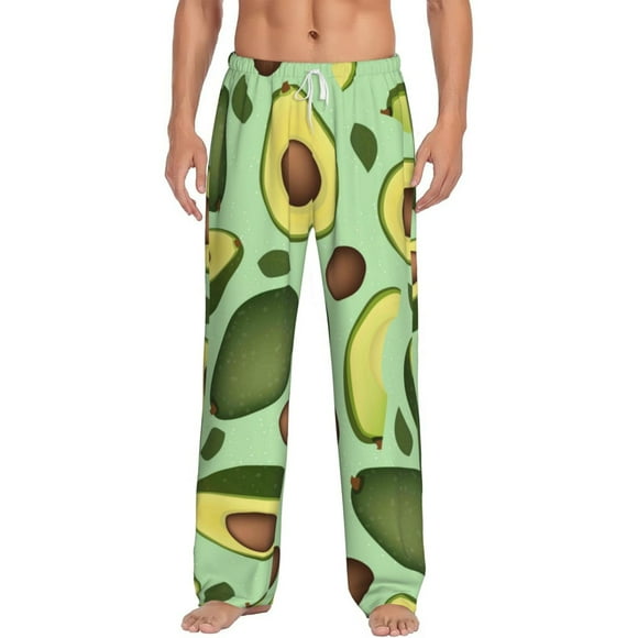 Easygdp Avocado With Seeds for Men's Pajama Pant, Sleep Elastic Waistband Lounge Pants -X-Large