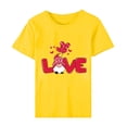 thumbnail image 4 of Women's Valentine's Day Short Sleeve Shirts Gnome Graphic Casual Basic Tees Tunic Crew Neck Printed Blouses Tops (2XL, Yellow), 4 of 5
