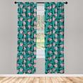 thumbnail image 4 of Ambesonne Floral Window Curtains, Begonia Flower Love, Each 28" W x 84" L, Blush Dark Coral, 4 of 4