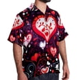 thumbnail image 2 of Valentine's Day Love Men's Short Sleeve Shirts with Spread Collar Tops, Casual Printed Poplin Shirt, Button Down Short Summer Beach Shirts - Unisex, 2 of 6