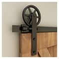 thumbnail image 4 of Kit de Matériel pour Porte Coulissante de Grange 4-6.6 Pieds 122cm-203cm Système de Rail Industriel Grande Roue Roulante Guide de Sol Réglable, Facile à Installer, 4 of 6