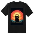 thumbnail image 2 of Plus Size Shirt for Women Black Tops for Women Oversized Short Sleeves Shirt for Women Retro Black Cat T Shirt Crewneck Shirt for Women XL, 2 of 5