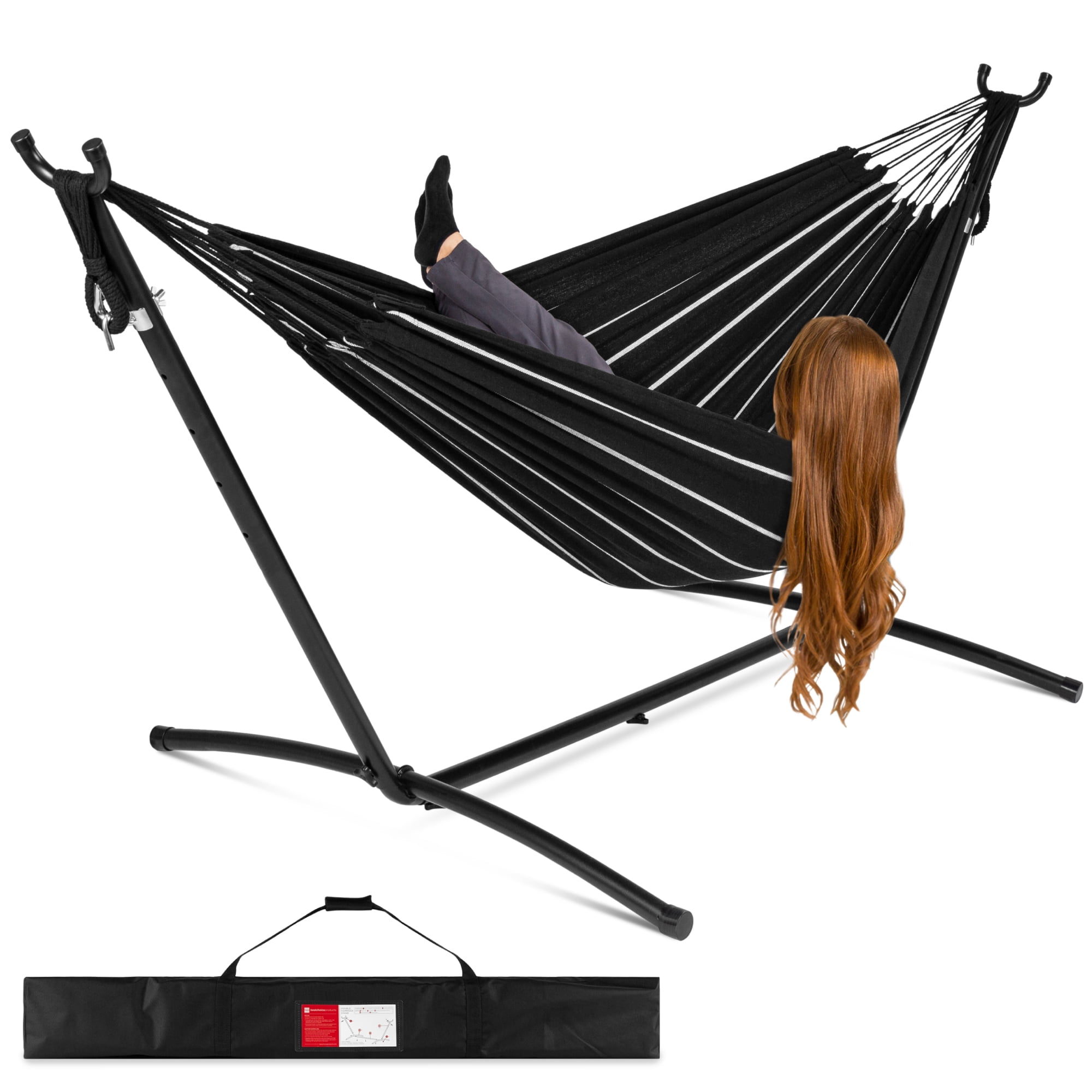 BCP 2-Person Quilted Double Hammock w/ Detachable Pillow Carrying Case 