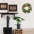 thumbnail image 3 of Widget Irfora Coronas de Navidad para puerta de entrada Corona de Navidad artificial de 19,7 pulgadas con piñas de pino, bayas, adornos de bolas de Navidad, decoraciones para festivales de Navidad, c, 3 of 6