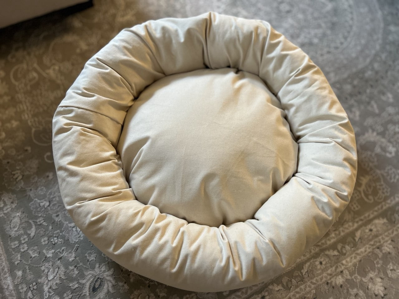 Organic Cotton Dog Bed With Removable Covers Non Toxic Dog Bed Gift For Dog Lovers Eco Friendly Dog Bed Donut Shape Medium Size 42" x 8" Cat Bed Gift For Pet