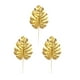 thumbnail image 4 of 12 piezas de simulación de hojas de tortuga plantas artificiales hojas de Monstera falsas con varilla Decoración para el hogar Colgantes de pared (Golden, L), 4 of 7