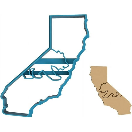 

California Outline with State Bear Cookie Cutter - USA The Golden State Cali (0026) (7 Inch)