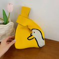 thumbnail image 1 of Mini Sac à Poignet Noué Mignon Sac Fourre-Tout Tricoté pour Femmes Sac à Main Poignée Décontractée Sac à Bandoulière Pochette pour Téléphone Clé Sac d'Étudiant Réutilisable, 1 of 5