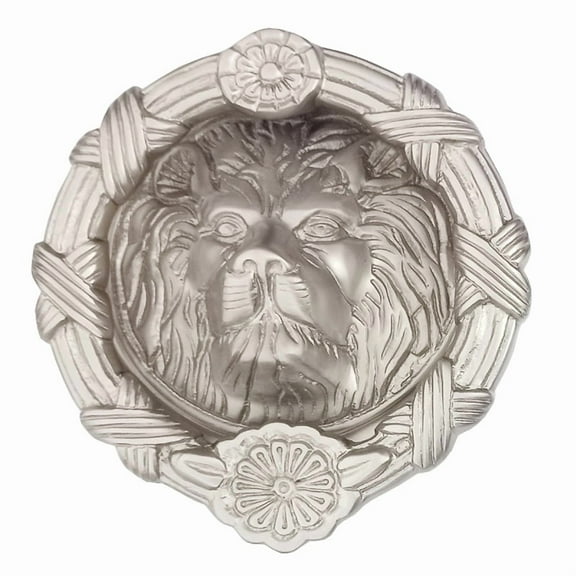Shristy Hardware 8" Lion Decorative Brass Door Knocker - (Pack of 1 Satin Nickel Finish)