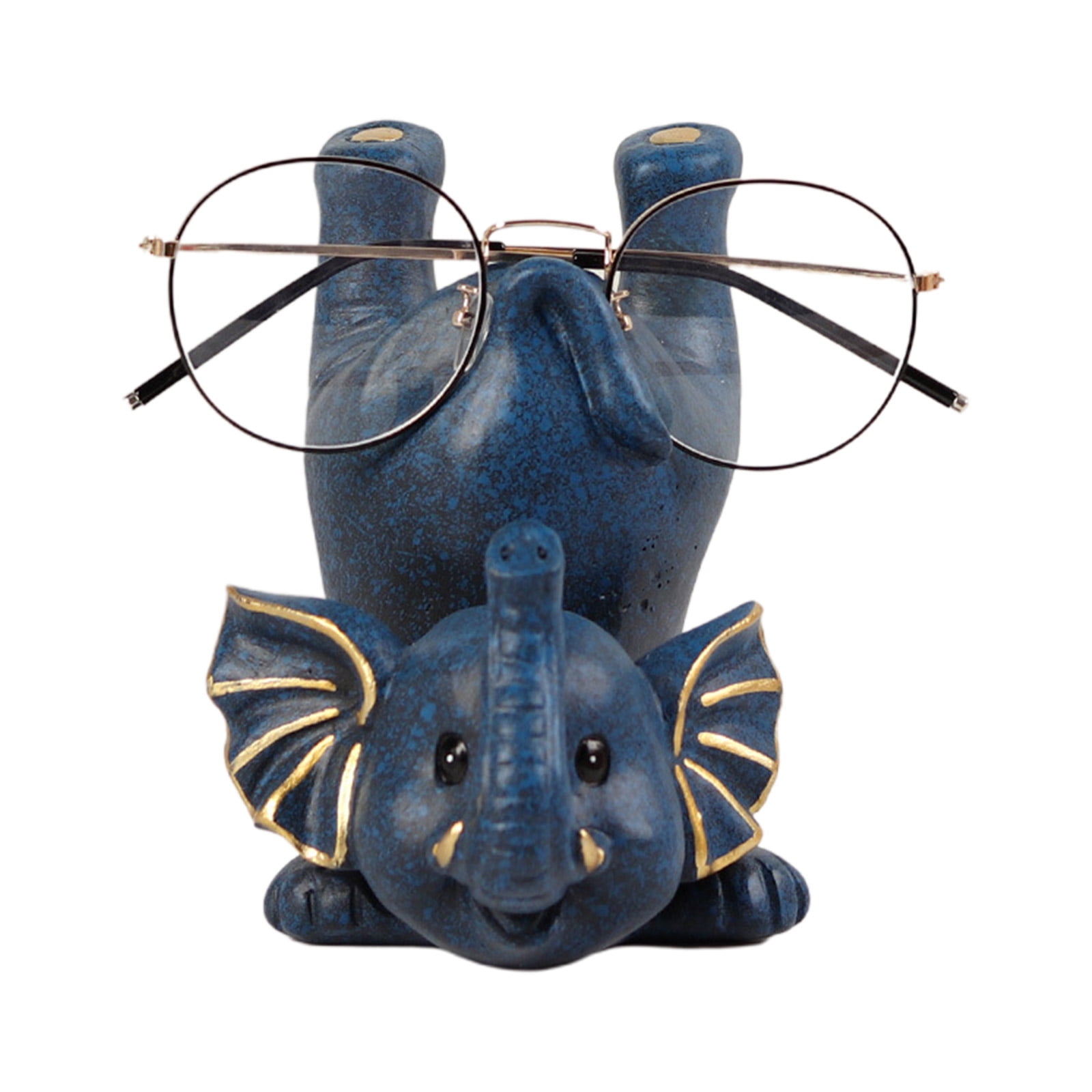 BYDOT Cute Elephant Figurines Glasses Holder Resin Animal Statues ...