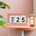 thumbnail image 5 of Dosaele Rustic Style Wooden Perpetual Calendar and Three-minute Hourglass for Home and Office Decor, 5 of 8