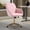 Baby Pink + golden, variant on Adjustable Ergonomic Office Chair, 360° Swivel Desk Chair with Stable Heavy Duty Base, Comfy Memory Foam Seat & Backrest for Home Bedroom Office Long Sitting
