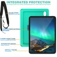 thumbnail image 4 of for iPad 10th Case, iPad 10th Gen 10.9" Kids Case with 360 Rotating Kickstand Hand Strap, Removable Shoulder Strap, Rugged Shockproof Heavy Duty Protection Case for iPad 10.9 inch 2022,Green, 4 of 11