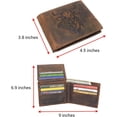 thumbnail image 2 of Western Rodeo Bull Wallet For Men - Vintage Cowhide Leather Patriotic Bifold Wallet For Cowboys - Mens Wallets Bifold RFID Blocking Card Holder Wallet Brown, 2 of 9