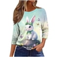 thumbnail image 6 of Oksale Easter Bunny Graphic Tees for Women Soft Cozy Lightweight 3/4 Sleeve Summer Tops Casual Round Neck Tshirts 2026 Multicolor L, 6 of 7