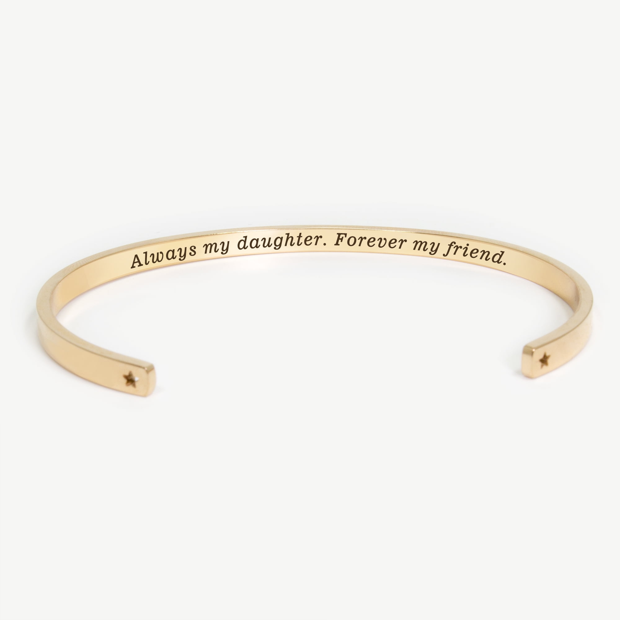 "Always my daughter…" Adjustable Rose Gold Stainless Steel Cuff Bangle Mother's Day Gift Set