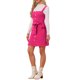 thumbnail image 4 of Vestido de mezclilla A-Line para mujer con tirantes ajustables, primavera verano, color rosa intenso, 4 of 6
