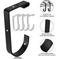 thumbnail image 3 of 4 Pack Add On Storage Flat Hook Accessory for Garage Ceiling Rack and Wall Shelving, 3 of 6