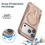 MagSafe Compatible Shockproof Case with Foldable Stand for iPhone 17 Pro Max - Desert