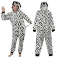 thumbnail image 2 of PJKOBMJ Cute Adult Onesie - Animal Cosplay Costume - Unisex Costume Adult Plush Fluffy One Piece Cosplay Suit for Adults, Women and Men(Dalmatian-White-L), 2 of 7