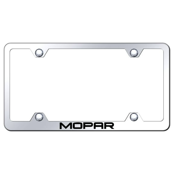 Mopar Laser Etched Logo Stainless Steel Wide Body License Plate Frame (Chrome)