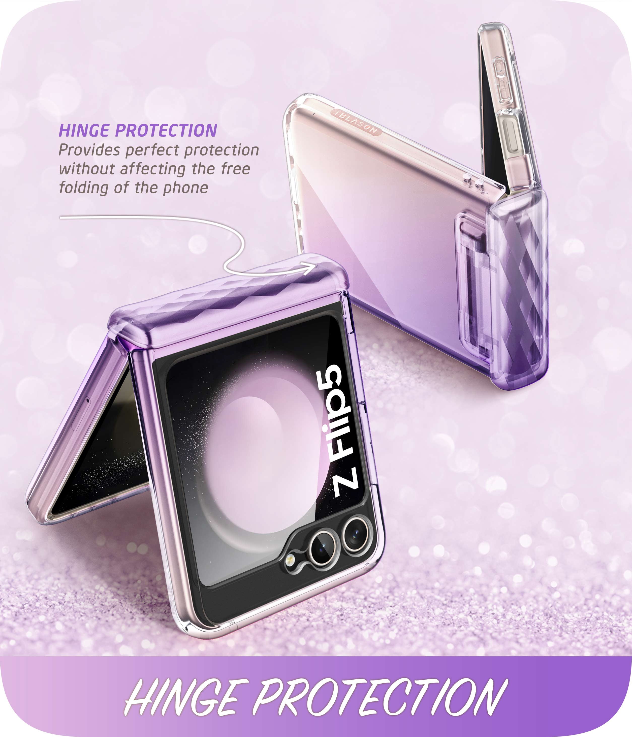 i-Blason Hinge Protection Slim Cell Phone Case for Samsung Galaxy Z Flip 5, Ameth