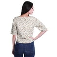 thumbnail image 3 of Moomaya Womens Printed Cotton V-neck Crop Top Elbow Sleeve Summer Clothing Boho Blouse, 3 of 7