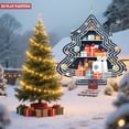 thumbnail image 3 of Stylish Metal Hanging Tree-Shaped Wind Spinner - Festive Garden Decoration with Concentric Lines & Colorful Ornaments for Yard, 3 of 7