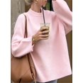 thumbnail image 3 of Women Autumn Winter Knit Sweater Long Sleeve Crew Neck Oversized Sweatshirts Casual Knitwear, 3 of 5