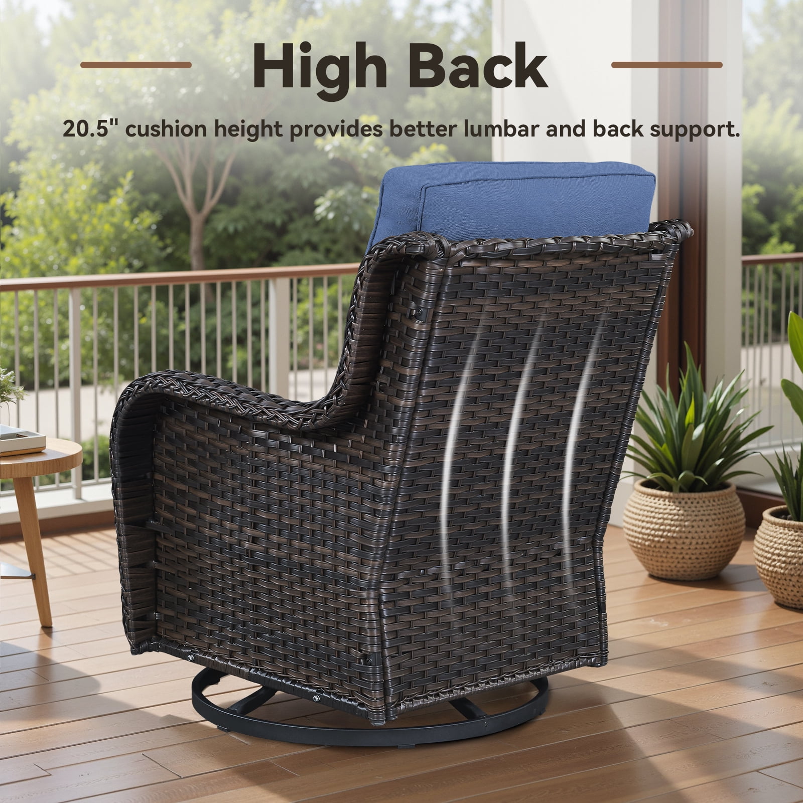 Bellefurn 11 Pieces Patio Furniture Sets with Fire Pit and Swivel Rocker Chairs,Outdoor Furniture with Fire Pit and Side Table Outdoor Conversation Set for Porch Deck Backyard Poolside