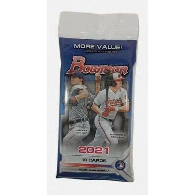 Cartas coleccionables Bowman 2021, paquete cello sellado de fábrica, fat pack