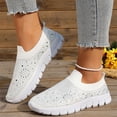 thumbnail image 7 of Womens Mesh Rhinestone Glitter Slip On Orthopedic Sneakers, Ladies Loafers Summer Casual Lightweight and Comfortable Flats Shoes, Breathable Non-Slip Sparkly Walking Shoes Dressy, 39, 7 of 7