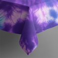 thumbnail image 4 of Purple Blue Tie Dye Pattern Rectangle Tablecloth 60"x102",Waterproof Polyester Rectangle Table Cloth, Wipeable Spillproof Polyester Tablecloth for Dining, Camping, Indoor and Outdoor, 4 of 6