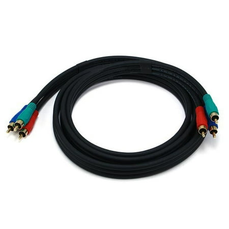 - Monoprice 6ft 22AWG 3-RCA Component Video/Audio RG-59/U Coaxial Cable - Black