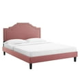 thumbnail image 2 of Modway Adelaide Performance Velvet Queen Platform Bed in Dusty Rose, 2 of 10