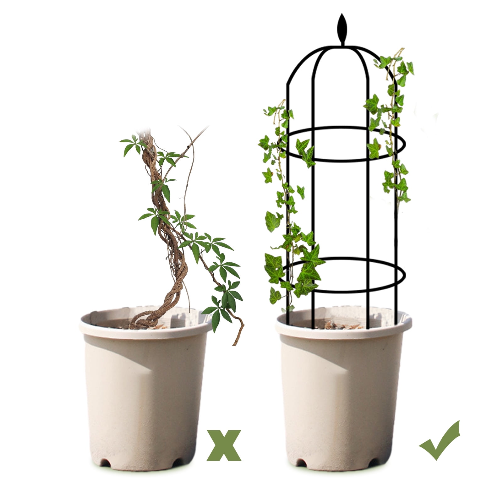 LJZX Garden plant stand DIY Garden Trellis Obelisk Plant Steel Frame Steel Resin Made Thickened Durable Stand for Climbing Plant Vines Home Potted Plant Fastening and lightfastness 