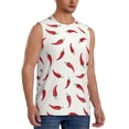 thumbnail image 2 of Uemuo Chili Pattern Men's Sleeveless T-Shirt,Muscle Athletic Tank Top, Moisture-wicking Quick-dry Breathable Classic Tee Top for Gym Run Outdoor Sports-Large, 2 of 8