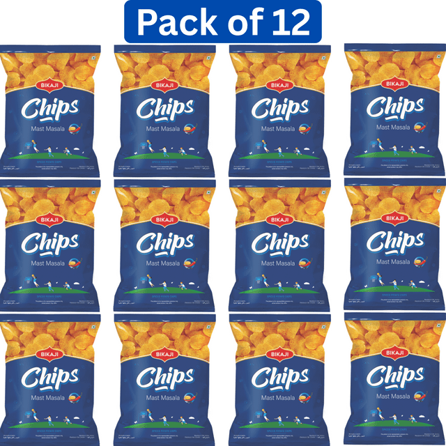 Bikaji Croustilles Mast Masala (Pommes de Terre Épicées) - 80 g x 12 Emballage