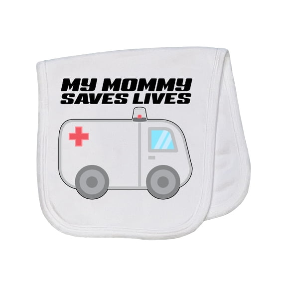 Inktastic My Mommy Saves Lives Ambulance Baby Burp Cloth
