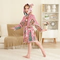 thumbnail image 4 of FORMRS Niños Bathrobe Unisex Hooded Robe Soft Plush Pajamas Sleepwear, Size 2-3T, Brown Gingerbread Houses, 4 of 7