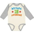 thumbnail image 3 of Inktastic My Papa is Awesome Boys or Girls Long Sleeve Baby Bodysuit, 3 of 5