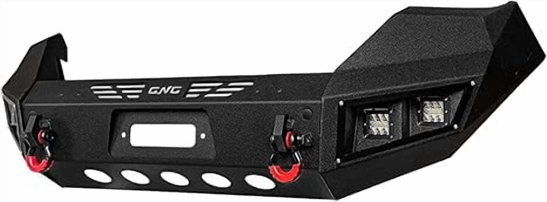 TIOYAR For 2016-2017-2018-2019-2020-2021-2022-2023 Toyota Tacoma Steel Front Bumper With Winch Plate&Square Lights (Black Texture)