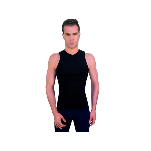 Camiseta faja seamless I Love Shape negra cuello V sin mangas L 4006