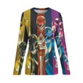 thumbnail image 6 of Power Rangers Women’s Pajama Top 3D Digital Print Sleepwear Trendy Crewneck Pullovers Long Sleeve Shirts XS, 6 of 8