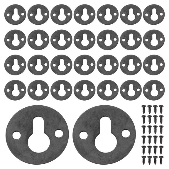 40Pcs Round Keyhole Picture Frame Hangers, 23mm Metal Keyhole Hanger, Black